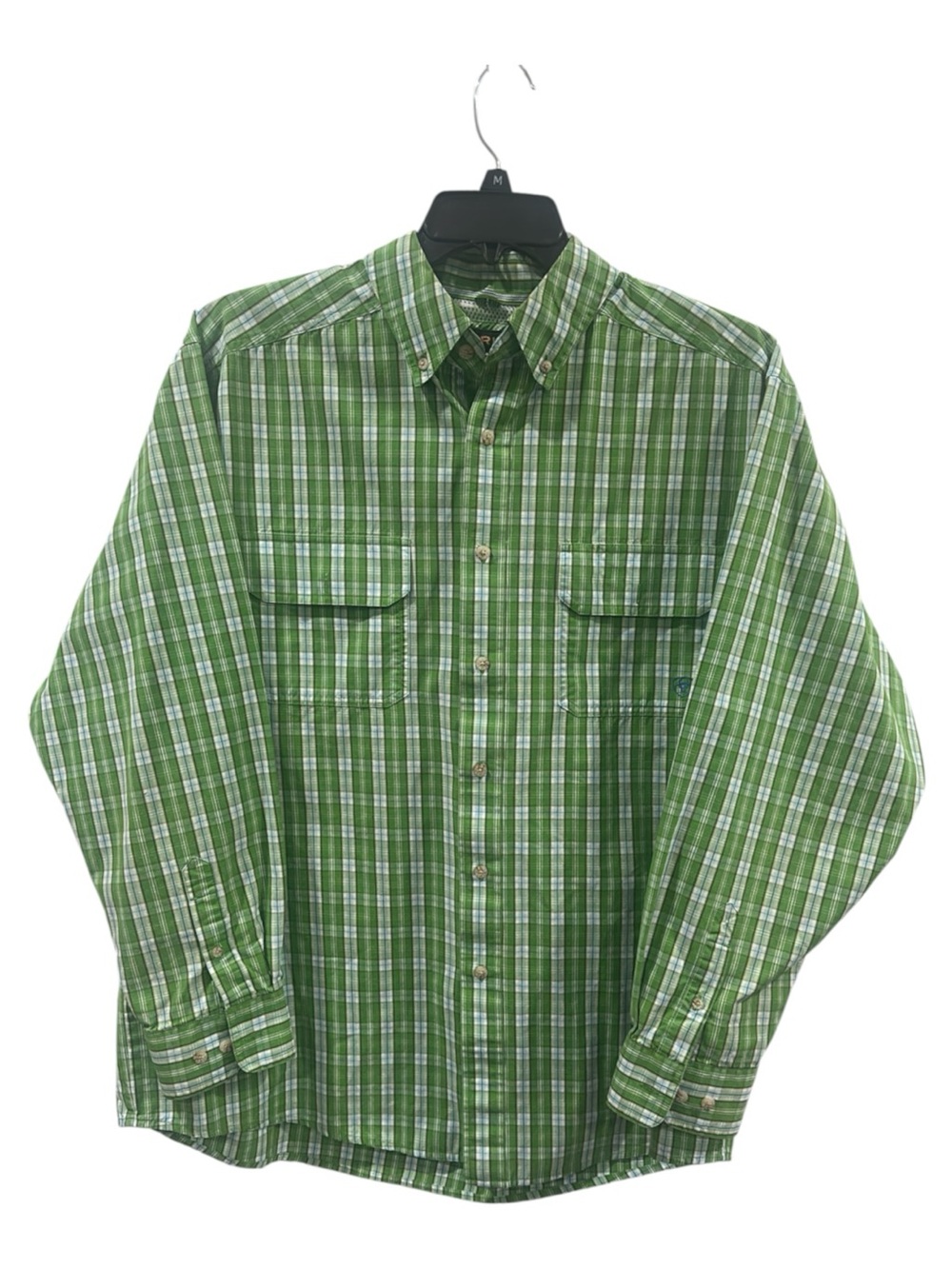 Ariat Green Plaid Short-Sleeve Button-Down Shirt